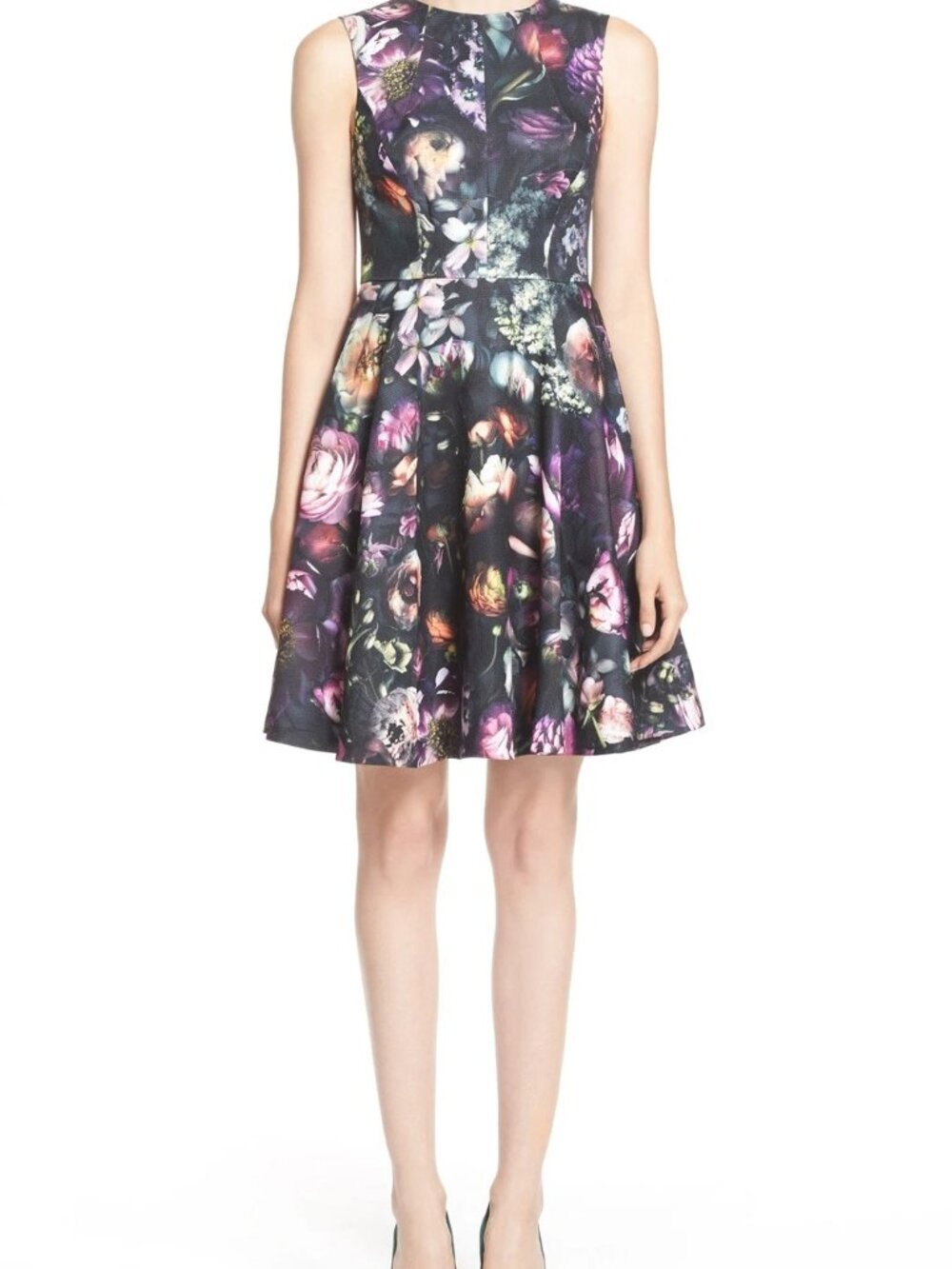 NWT TED BAKER LONDON Inesia Floral Print Fit & Flare Dress Size 1